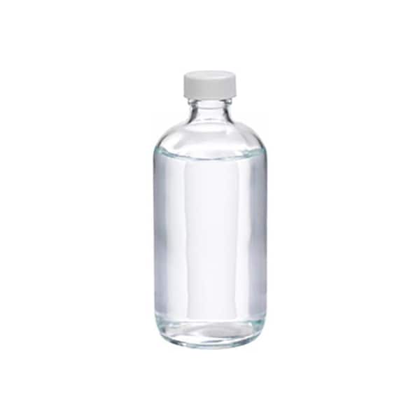 Cp Lab Safety. Wheaton 8 oz Glass Boston Round Bottles, PTFE Lined PP Caps, Case of 12 W216809 - main